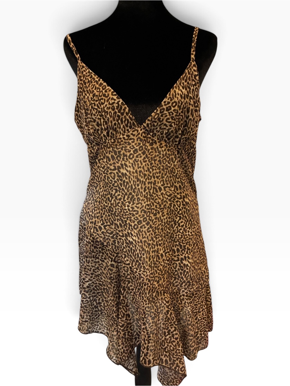 Leopard Print Slip Dress - Brown/Black